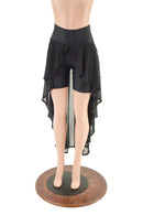 High Waist Bike Shorts with Attached Hi Lo Mesh Overskirt - Coquetry Clothing