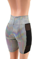 High Waist Bike Shorts with Side Panel Pocket - Coquetry Clothing