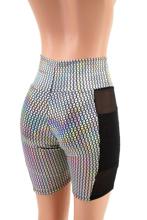 High Waist Bike Shorts with Side Panel Pocket - Coquetry Clothing
