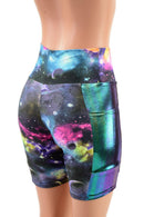 High Waist Bike Shorts with Side Panel Pockets - Coquetry Clothing