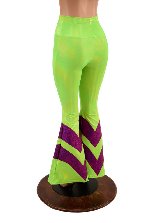 High Waist Chevron Solar Flares - Coquetry Clothing