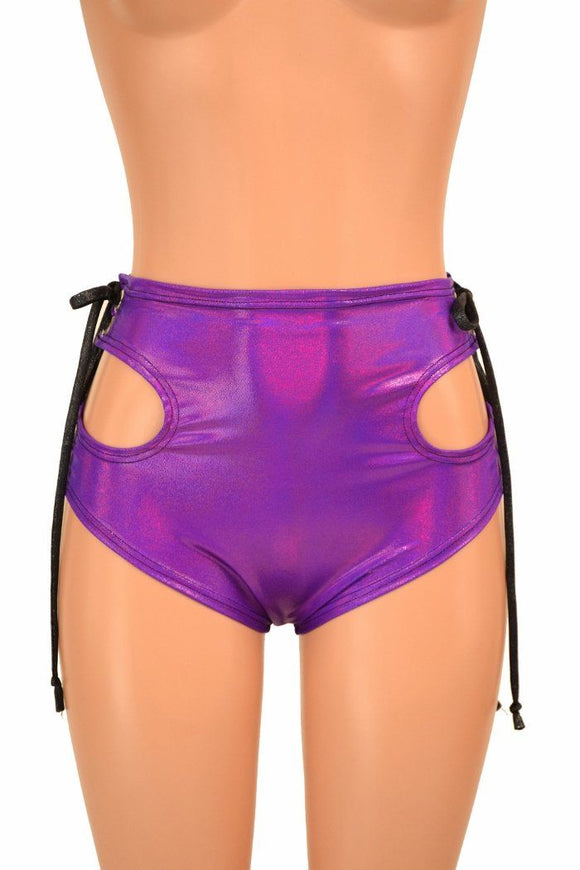 High Waist "Hipnotic" Lace Up Shorts - Coquetry Clothing