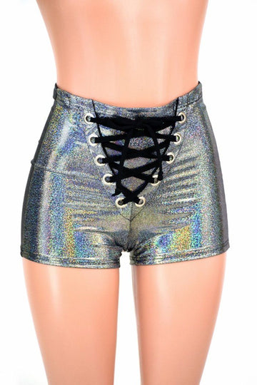 High Waist Lace Up Sailor Shorts with Side Panels - Coquetry Clothing