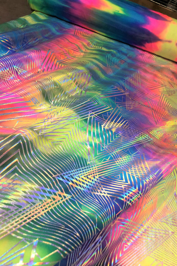 High Waist Leggings in Spectrum Holographic OVERSTOCK Ready To Ship - 5