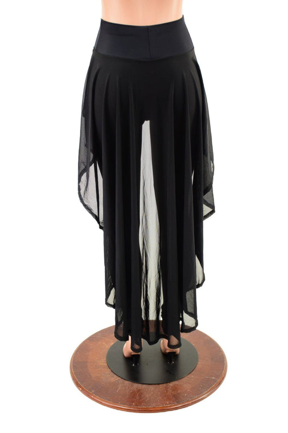 High Waist Leggings with Attached Hi Lo Mesh Overskirt - Coquetry Clothing