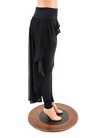 High Waist Leggings with Attached Hi Lo Mesh Overskirt - Coquetry Clothing