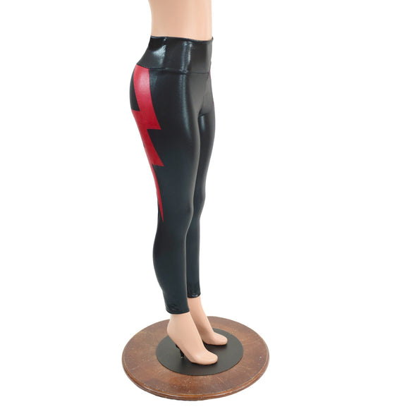 High Waist Leggings with Lightning Bolts - Coquetry Clothing