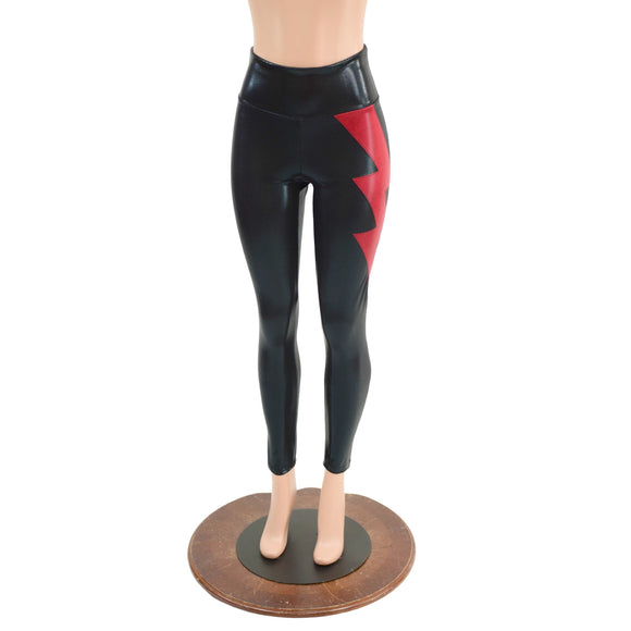 High Waist Leggings with Lightning Bolts - Coquetry Clothing