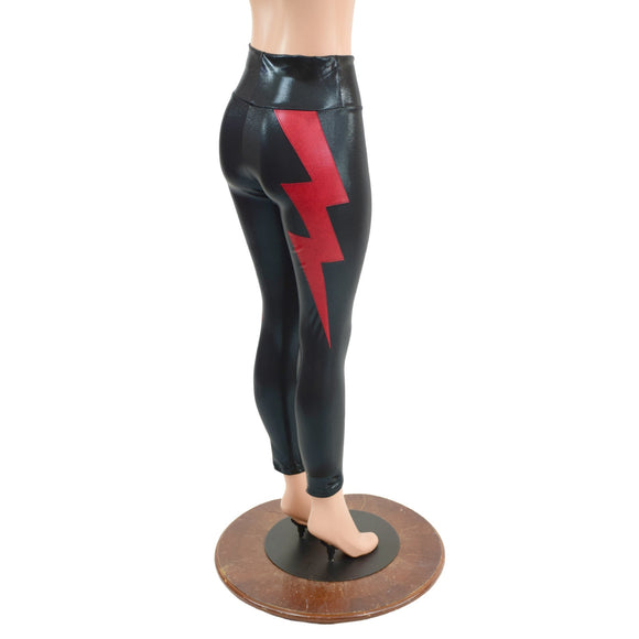 High Waist Leggings with Lightning Bolts - Coquetry Clothing