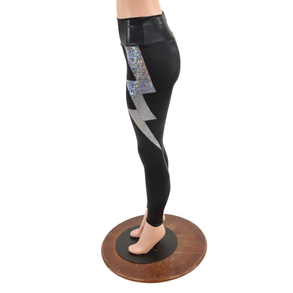 High Waist Leggings with Lightning Bolts - 4