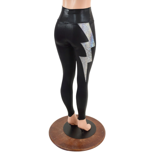 High Waist Leggings with Lightning Bolts - 5