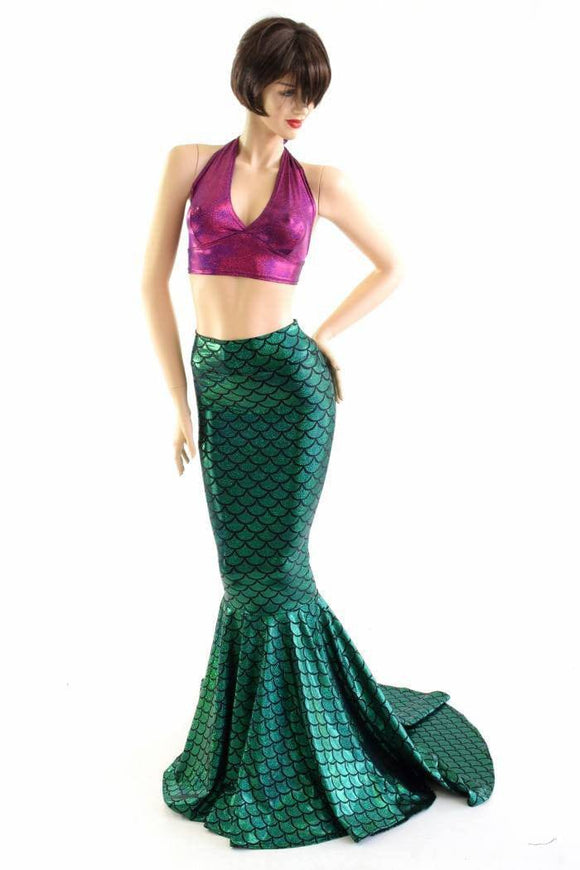 High Waist Mermaid Skirt with Puddle Train - Coquetry Clothing