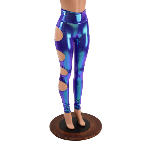 High Waist Quad Cutout Leggings in Moonstone - Coquetry Clothing