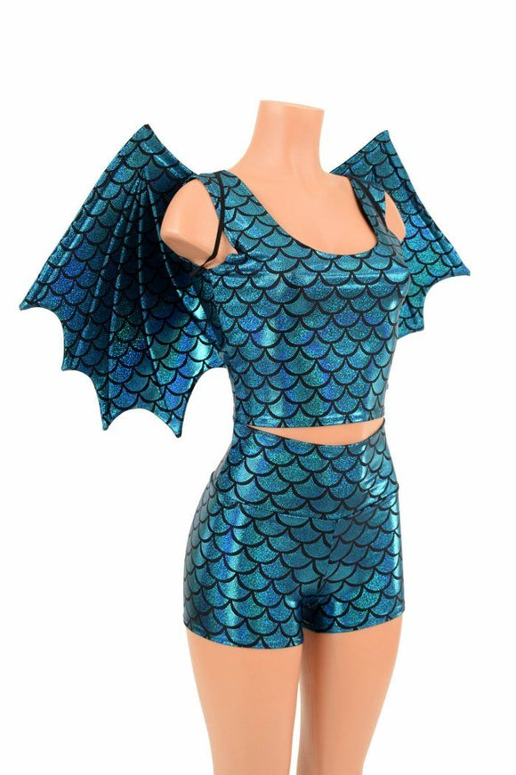 High Waist Shorts & Top (+Dragon Wings!) - Coquetry Clothing