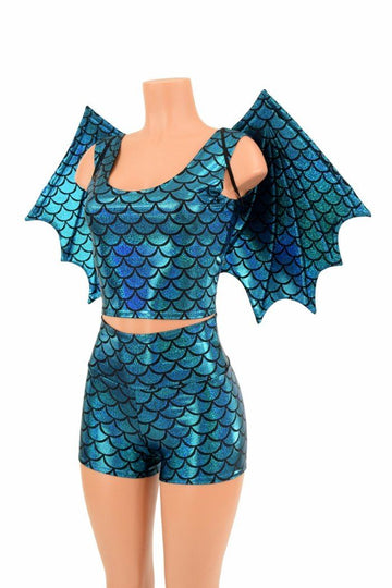 High Waist Shorts & Top (+Dragon Wings!) - Coquetry Clothing