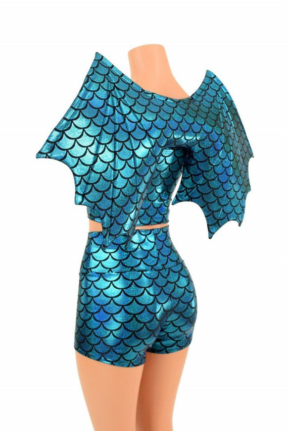 High Waist Shorts & Top (+Dragon Wings!) - Coquetry Clothing