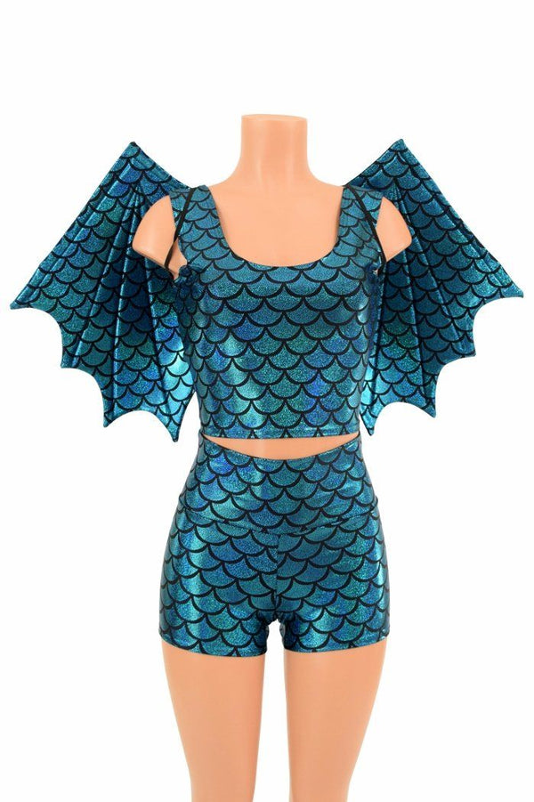 High Waist Shorts & Top (+Dragon Wings!) - 2