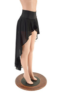 High Waist Shorts with Attached Hi Lo Mesh Overskirt - Coquetry Clothing