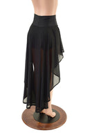 High Waist Shorts with Attached Hi Lo Mesh Overskirt - Coquetry Clothing