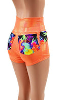 High Waist Shorts with Contrast Pockets - Coquetry Clothing