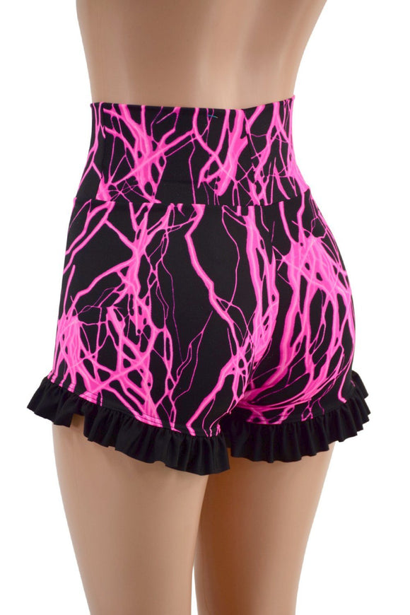 High Waist Shorts with Ruffled Leg - Coquetry Clothing