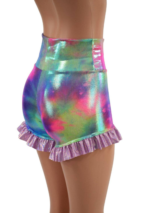 High Waist Shorts with Ruffled Leg - Coquetry Clothing