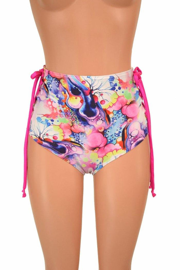 High Waist "Siren" Lace Up Shorts - Coquetry Clothing