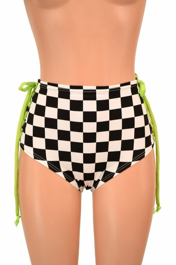 High Waist "Siren" Lace Up Shorts - Coquetry Clothing