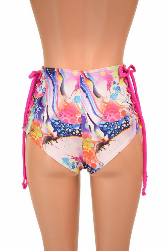 High Waist "Siren" Lace Up Shorts - Coquetry Clothing