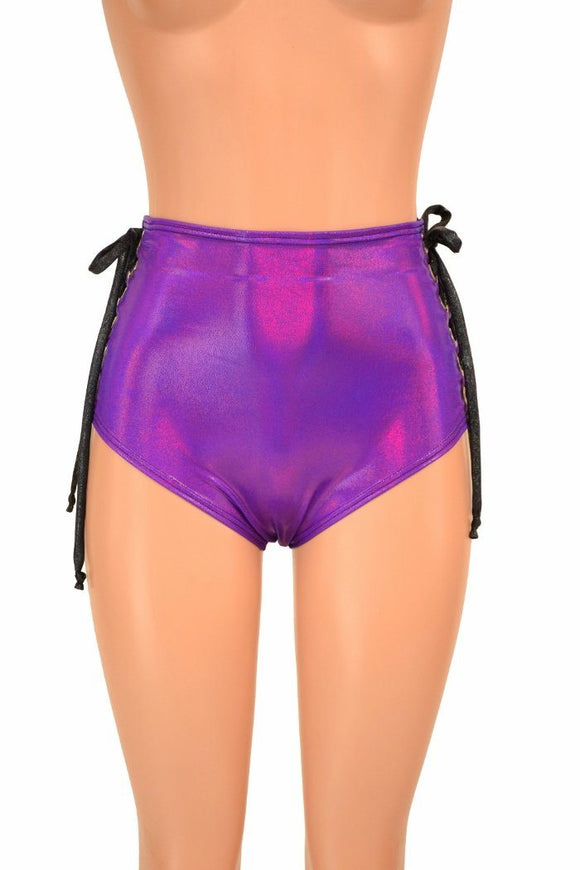 High Waist "Siren" Lace Up Shorts - Coquetry Clothing