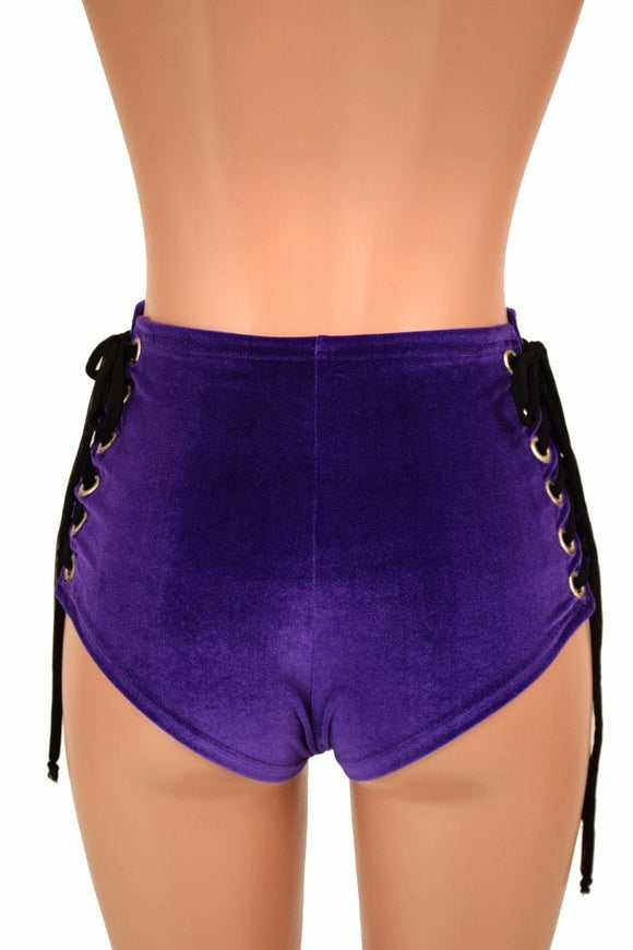 High Waist "Siren" Lace Up Shorts - Coquetry Clothing