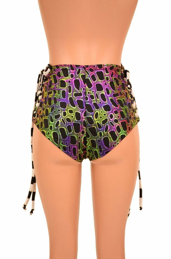 High Waist "Siren" Lace Up Shorts - Coquetry Clothing