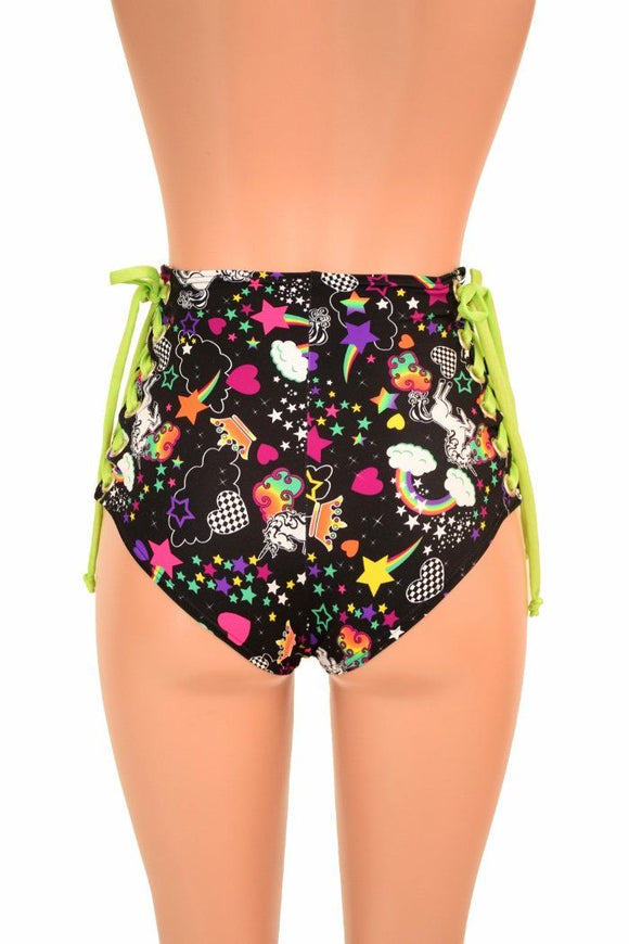High Waist "Siren" Lace Up Shorts - Coquetry Clothing