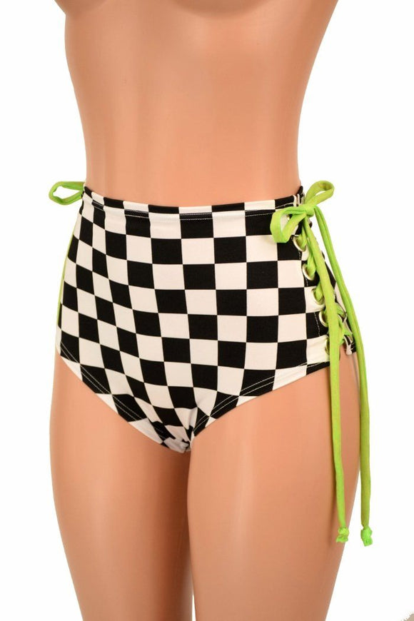 High Waist "Siren" Lace Up Shorts - Coquetry Clothing