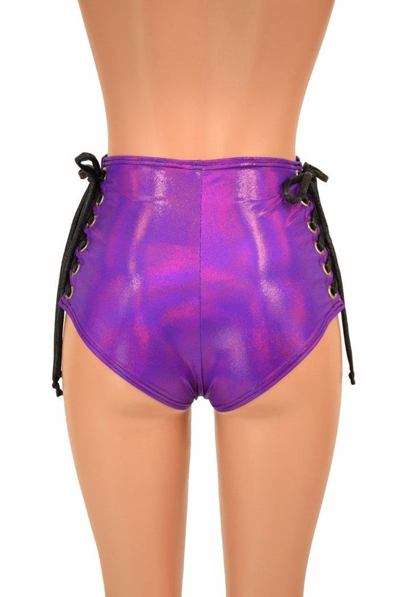 High Waist "Siren" Lace Up Shorts - Coquetry Clothing