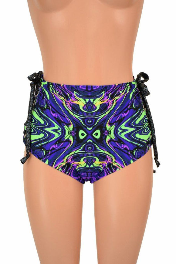 High Waist "Siren" Lace Up Shorts - Coquetry Clothing