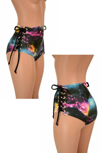 High Waist "Siren" Lace Up Shorts - Coquetry Clothing