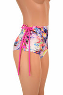 High Waist "Siren" Lace Up Shorts - Coquetry Clothing