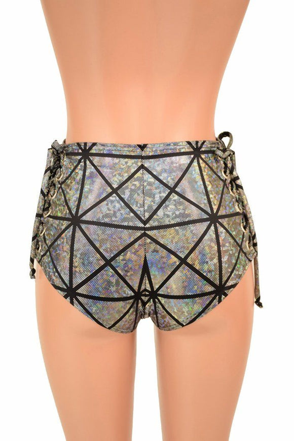 High Waist "Siren" Lace Up Shorts - Coquetry Clothing