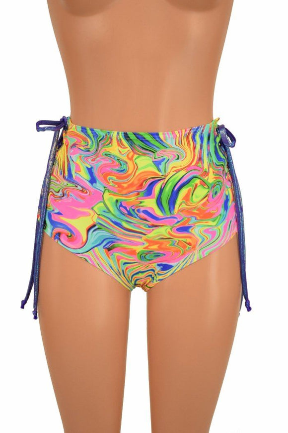 High Waist "Siren" Lace Up Shorts - Coquetry Clothing