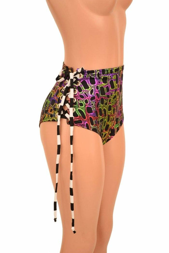 High Waist "Siren" Lace Up Shorts - Coquetry Clothing