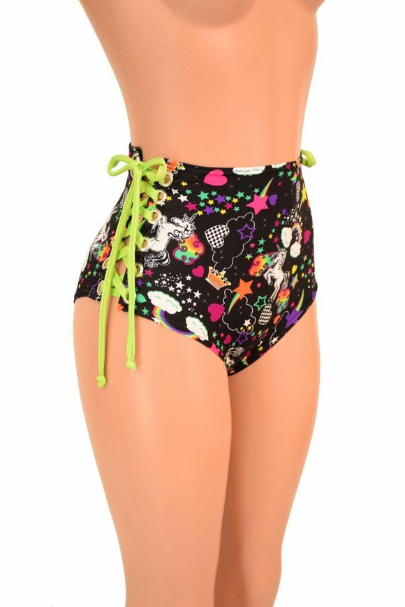 High Waist "Siren" Lace Up Shorts - Coquetry Clothing