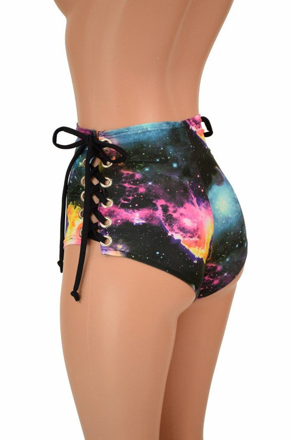 High Waist "Siren" Lace Up Shorts - Coquetry Clothing