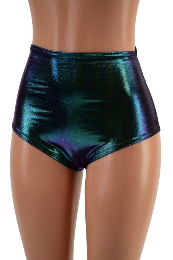 High Waist Siren Shorts in Scarab - Coquetry Clothing