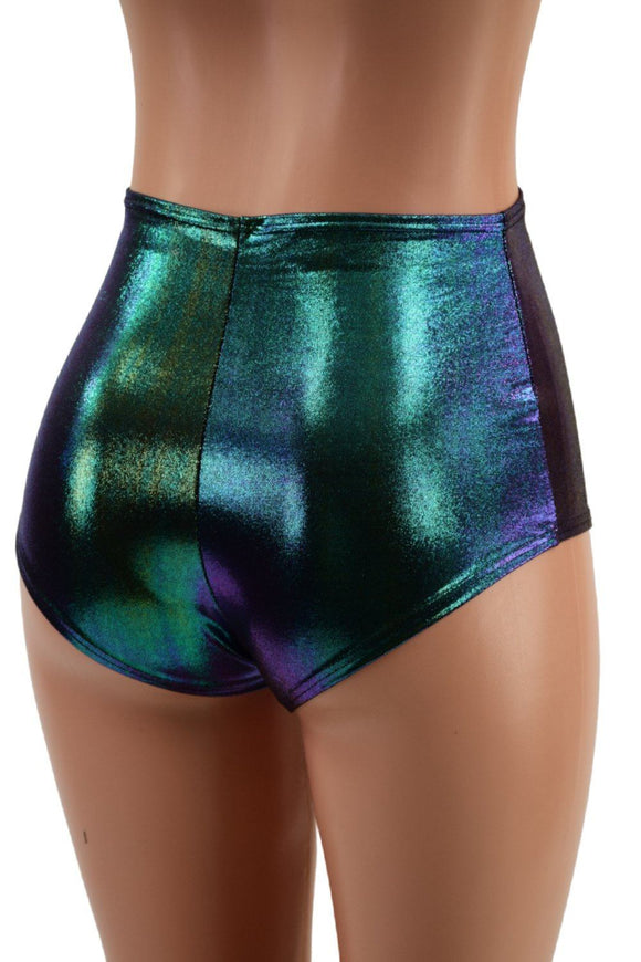High Waist Siren Shorts in Scarab - Coquetry Clothing