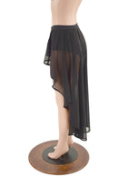 High Waist Siren Shorts with Attached Hi Lo Mesh Overskirt - Coquetry Clothing