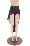 High Waist Siren Shorts with Attached Hi Lo Mesh Overskirt - Coquetry Clothing