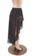 High Waist Siren Shorts with Attached Hi Lo Mesh Overskirt - Coquetry Clothing