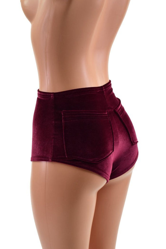 High Waist Siren Shorts with Back Pockets - Coquetry Clothing
