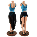 High Waist Siren Shorts with Hi Lo Mesh Overskirt and Midi Length Starlette Bralette - Coquetry Clothing